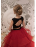 Two Pieces Black And Red Lace Tulle Flower Girl Dress Two Pieces Black And Red Lace Tulle Flower Girl Dress